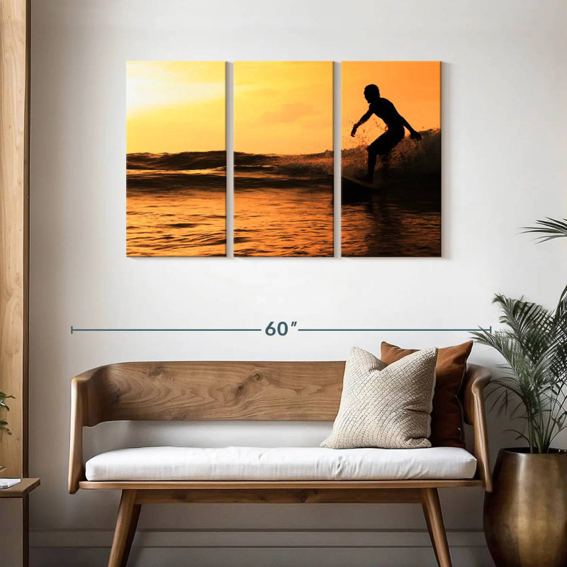 Senne Sundown Surfing, 28" H x 45" W