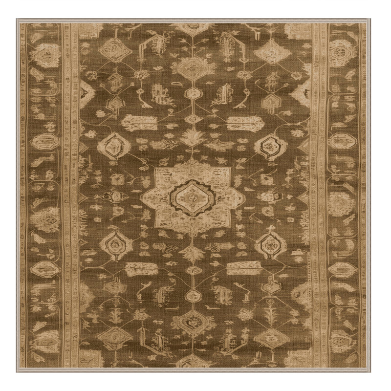 Tapis brun lavable à la machine, Carré 5 pi