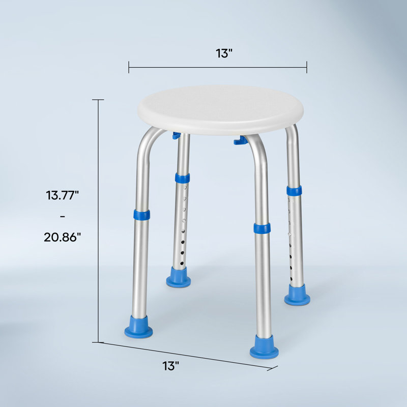 Chaise de douche, siège de tabouret de baignoire avec caoutchouc antidérapant, poids léger réglable pour personnes âgées, personnes à mobilité réduite, personnes à mobilité réduite