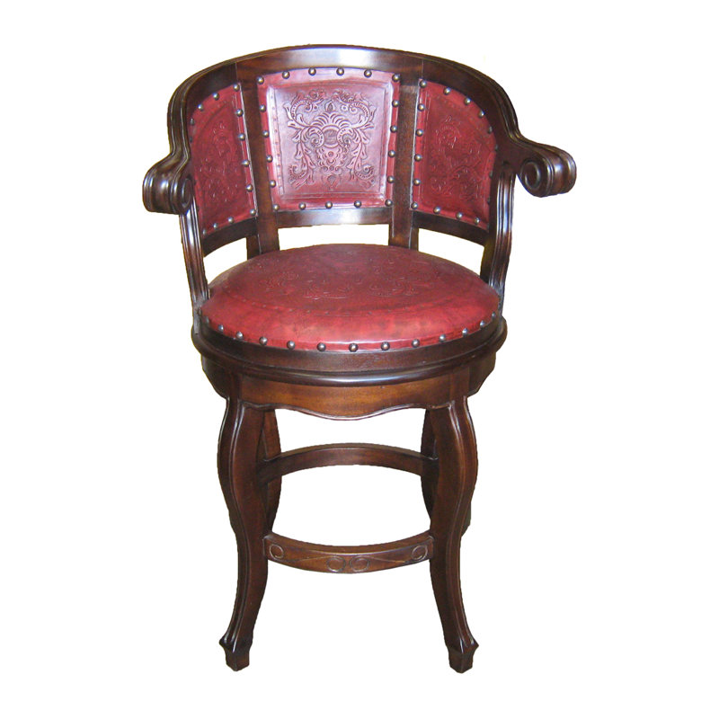 Tabouret pivotant Cardinal, Tabouret de comptoir (assise de 26 po de hauteur), Rouge / Brun