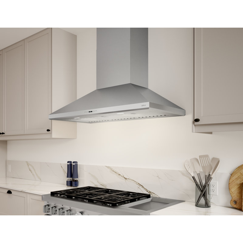 Core Zephyr Siena Pro 48 In. 1200 CFM Wall Mount Range Hood With LED Light In Stainless Steel