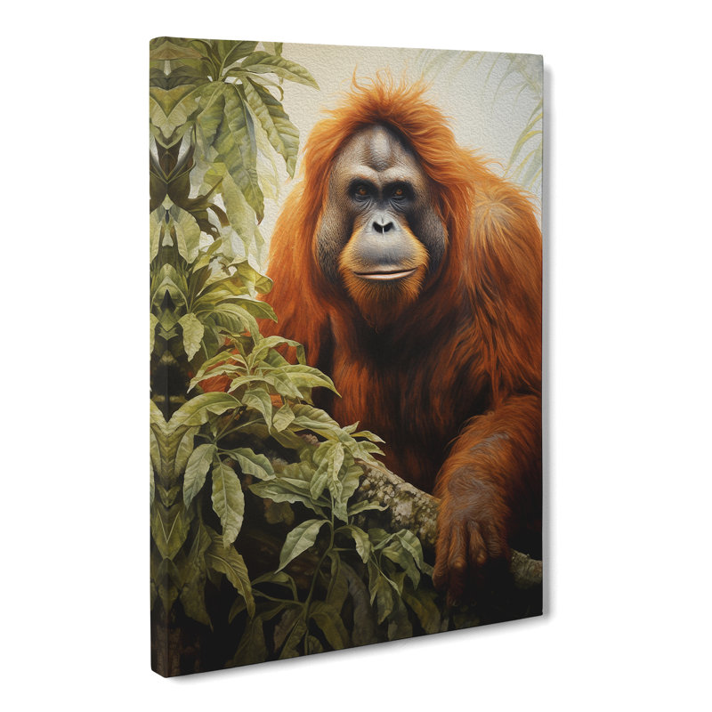 Orangutan Hard Edge - No Frame Print, 60cm H x 40cm W x 3cm D