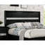 Grand lit noir en bois massif avec rangement, rangement contemporain Splendor