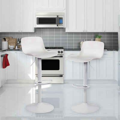 Adjustable Height Counter Stool with Steel Frame
