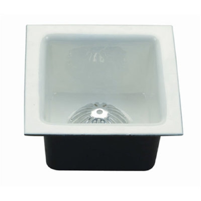 12.1'' L x 12.1'' W White Floor Service Sink