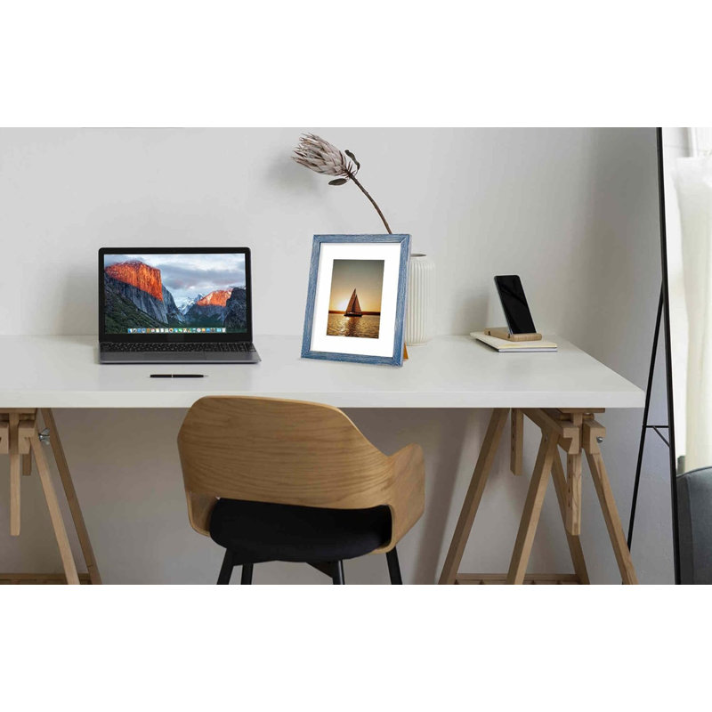 5x7 Rustic Solid Wood Picture Frame - Multi-Size Mat Compatible Tabletop & Wall Display
