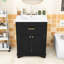 Meuble-lavabo élégant avec lavabo en céramique, tiroir basculant, portes à fermeture en douceur et tablette réglable-1660117498