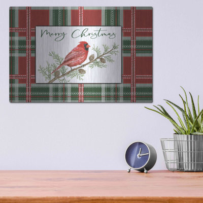 'Merry Christmas Cardinal' by Cindy Jacobs, Metal Wall Art