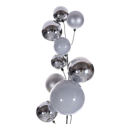  6' Silver Ball Branch Garland.