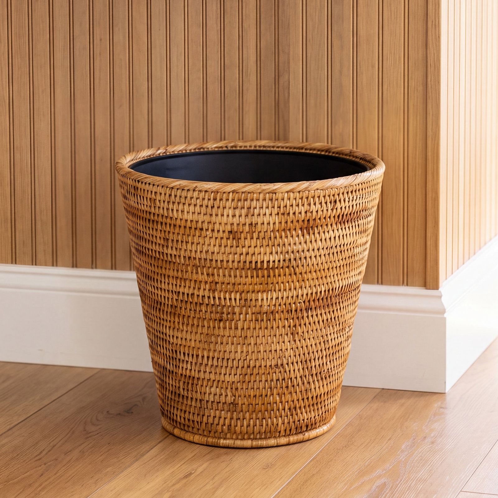 Cloverly 4gal Waste Basket, Honey Brown