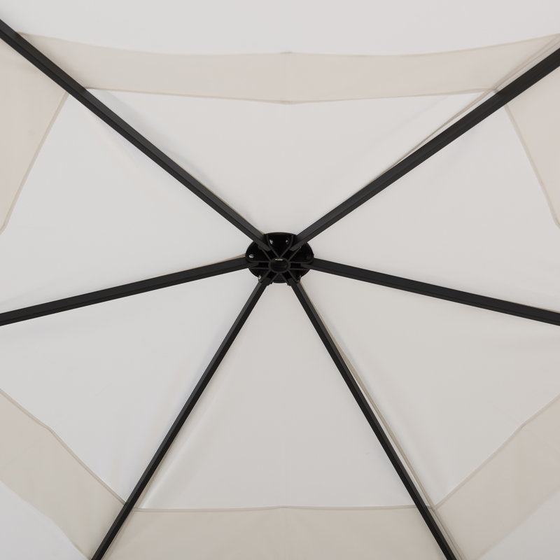 Fabric Folding Pavillon CASADO - 339cm x 339cm, white Adarah, Off White/Black
