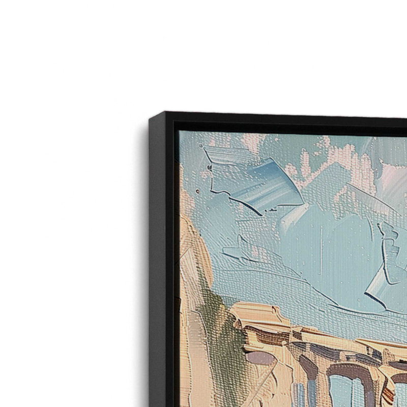 «Bridging Hues On Canvas» par Azure Artisanal Studio, reproduction, Cadre flottant noir satiné, H 38 po x l 26 po x P 1,75 po