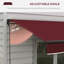 Auvent de terrasse rétractable en polyester de 59,1 po de largeur Outsunny-96659651-96659652
