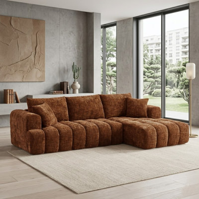 Canapé Boneless, canapé modulaire en L Chenille