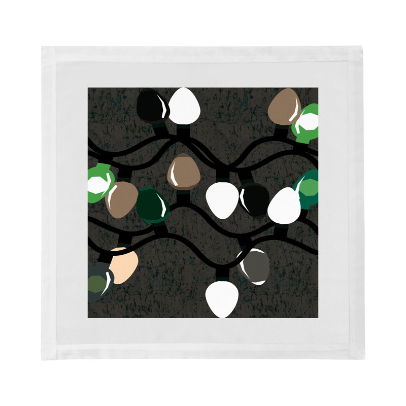 Xmas Tangle Cotton Sateen Dinner Napkins, Deep Greens