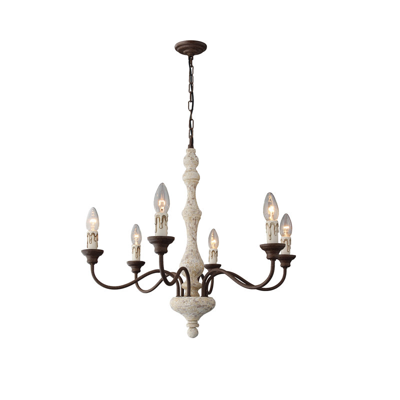 Lustre campagnard rétro 6 lumières Tolar Farmhouse 