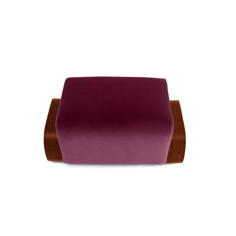 Cayenne Ottoman, Cranberry Velvet