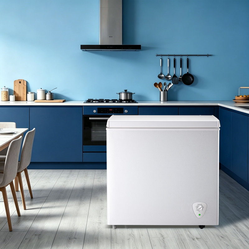 WANAI 6.0 Cu.Ft Chest Freezer FreeStanding Top Door Compact Small Deep Mini Freezer with 3 Removable Baskets, Wheels & Adjustable Feet, 7 Temp Control from -11.2℉ to 50℉, White
