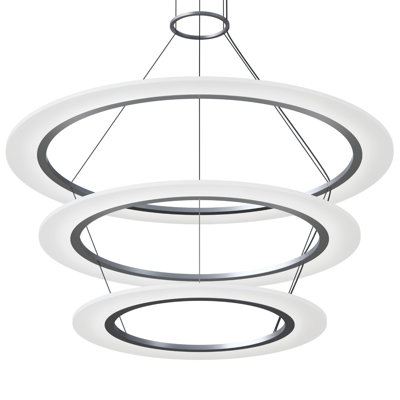 Arctic Rings 3 - Light Acrylic Dimmable LED Tiered Chandelier