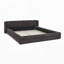 Structure de lit tapissier avec tissu épais, lit plateforme avec tête de lit-2010264897