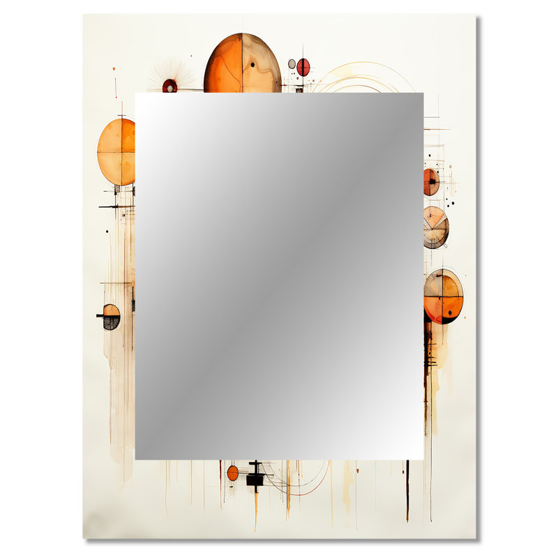 The Way To Grace Vintage Pink Gold Watercolor II - Geometric Wall Mirror, Gold Decorative Mirror, Printed Metal Art