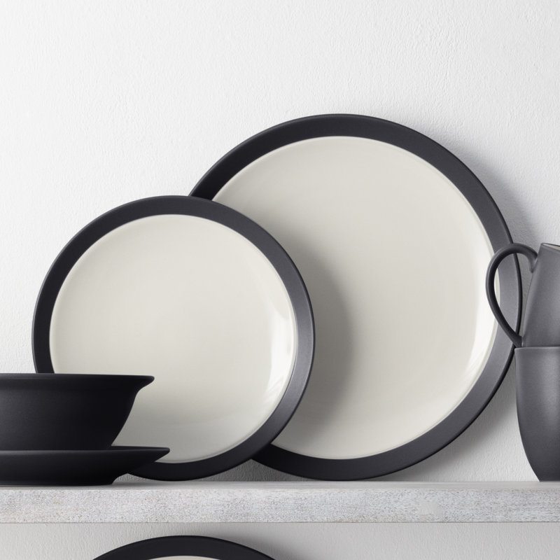 Service de table 16 pièces pour 4 personnes Noritake Colorwave Curve, Graphite