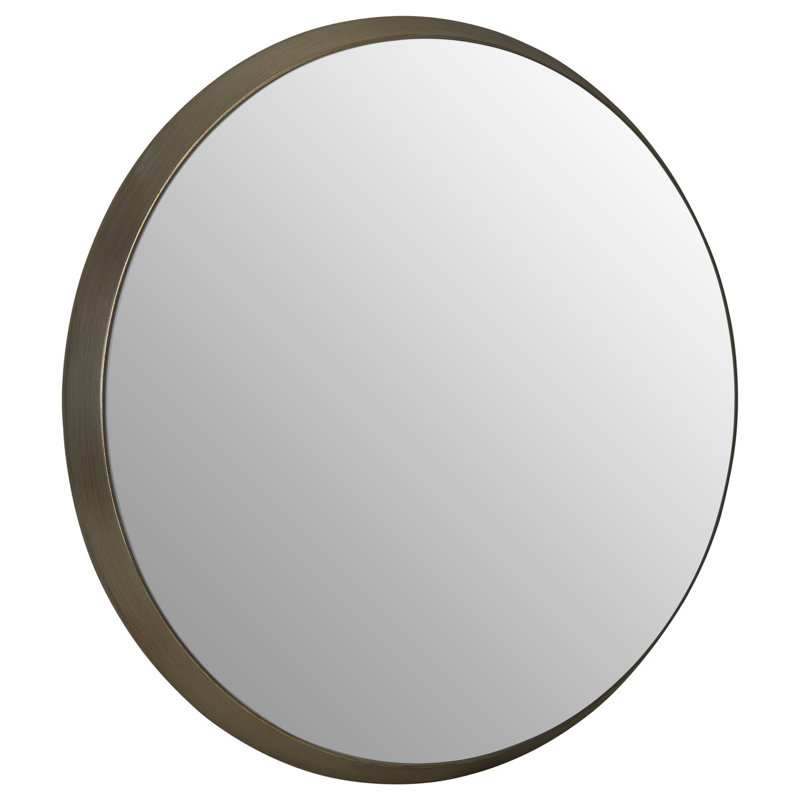Carleen Metal Flat Wall Mirror, 54cm H x 54cm W, Silver