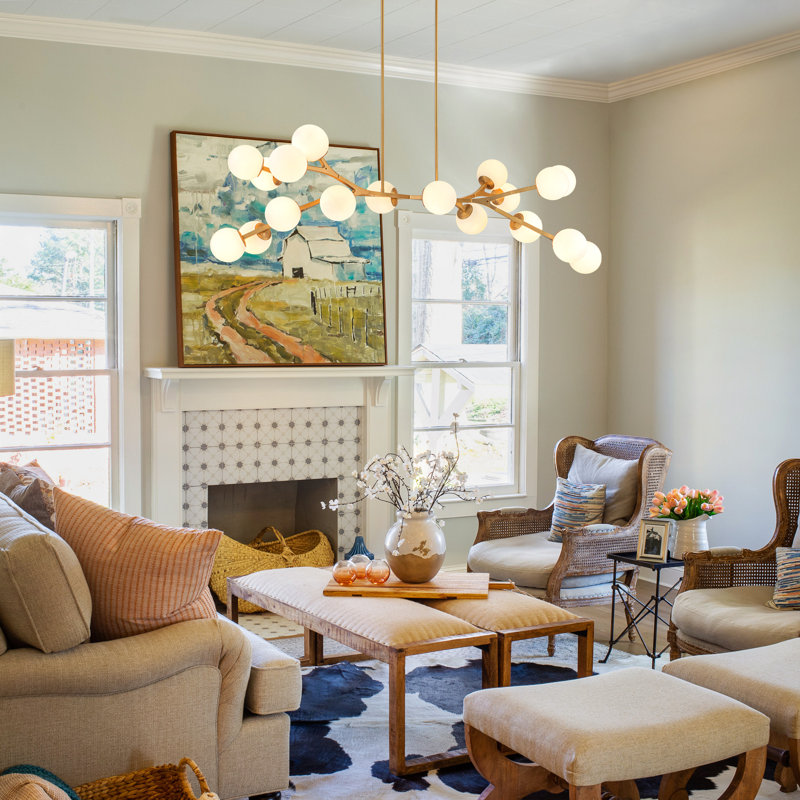 18 - Light Dimmable Sputnik Linear Chandelier