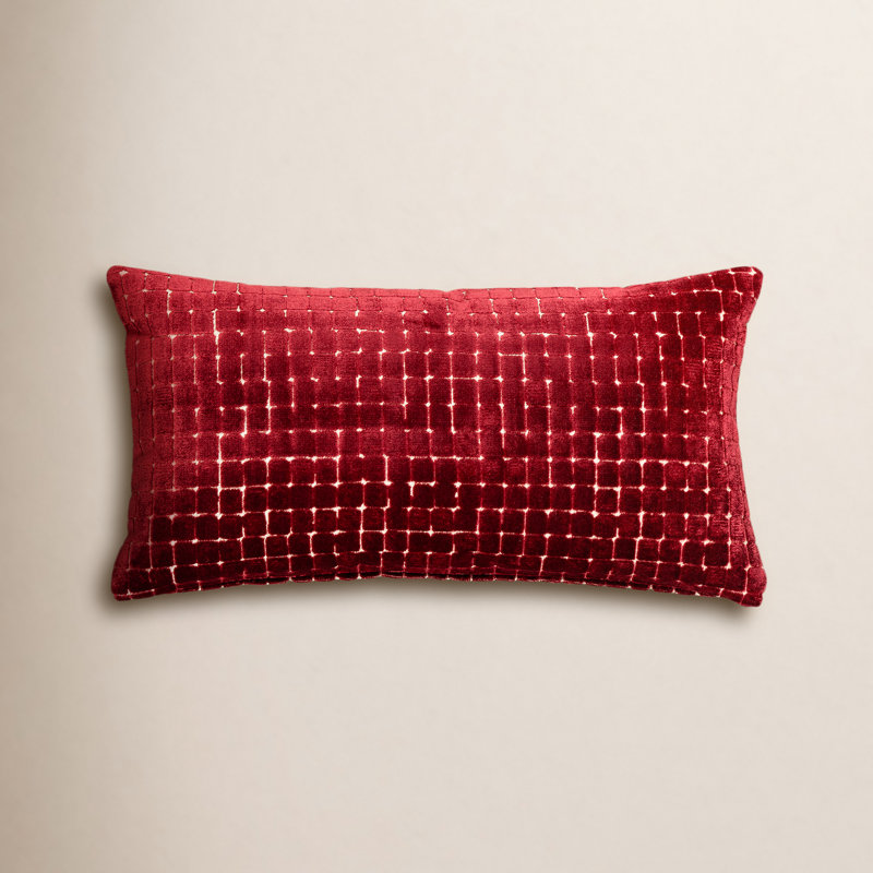 Coussin Salvador, Canneberge, Bourre en polyester, 21 po x 12 po