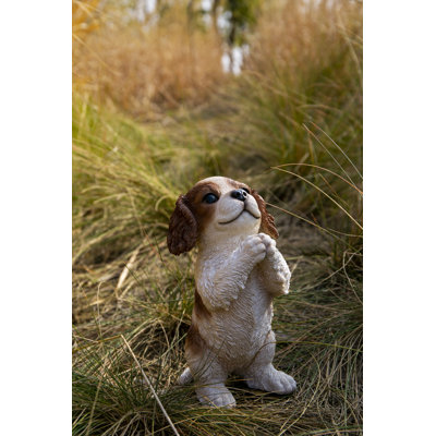 Praying Cavalier King Charles Spaniel Puppy Statue