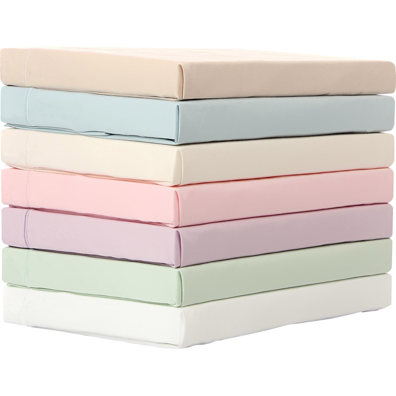 Plain Dye 400 Thread Count 100% Cotton Fitted Sheet, Duck Egg, Single (3')