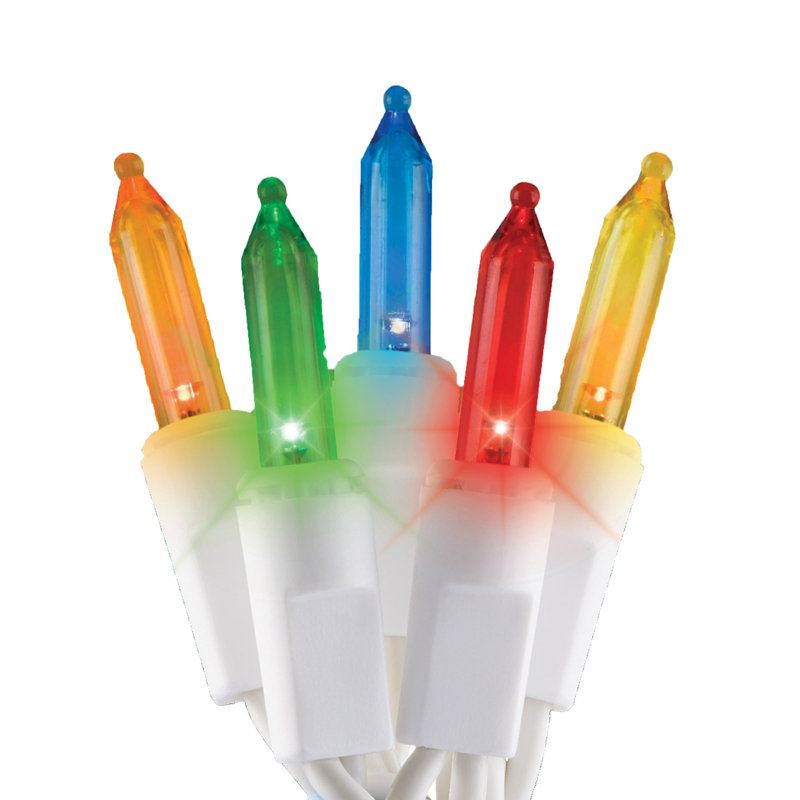 Christmas LED Twinkle Window Icicle Lights - 3-Ft, 8 Of 50 Bulbs Twinkle Random - 50 LED Multicolor Bulbs - Indoor Outdoor - Twinkling Icicle Christmas Lights