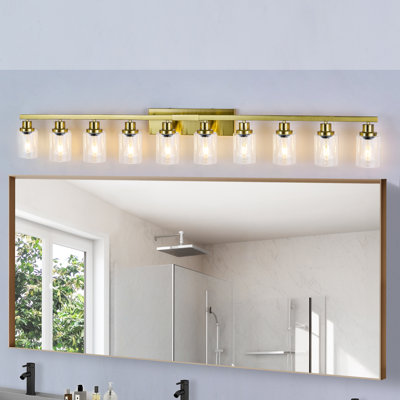 65.4" 10-Light Modern Bathroom Vanity Lights Over Mirror, E26 Socket (Bulbs Not Included)
