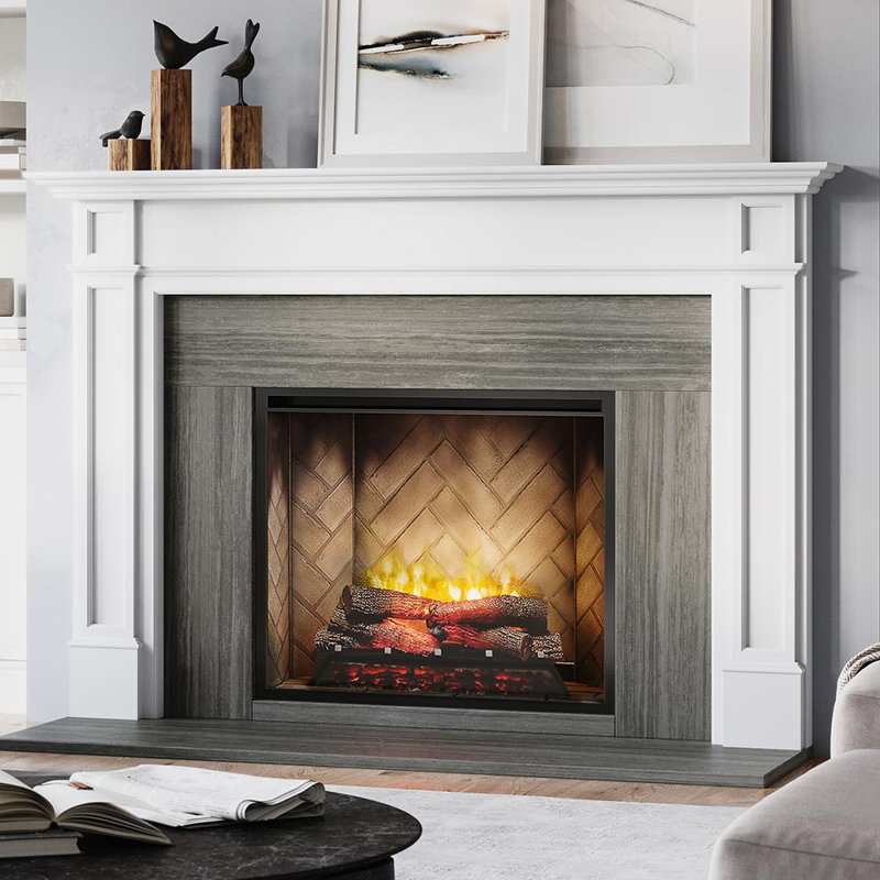 Lenwood Traditional Wood Fireplace Mantel Surround Kit Includes Wooden Mantel Surround & Shelf, Unfinished, 80" L