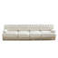 Velours beige, 4 sièges, jupe à pampilles, modulaire, mousse haute douce et confortable