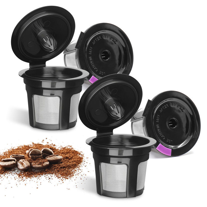 Cafetières à portion unique réutilisables Waloo - compatibles avec les cafetières - filtres à café universels - dosettes en filet inoxydable écologiques (paquet de 6)