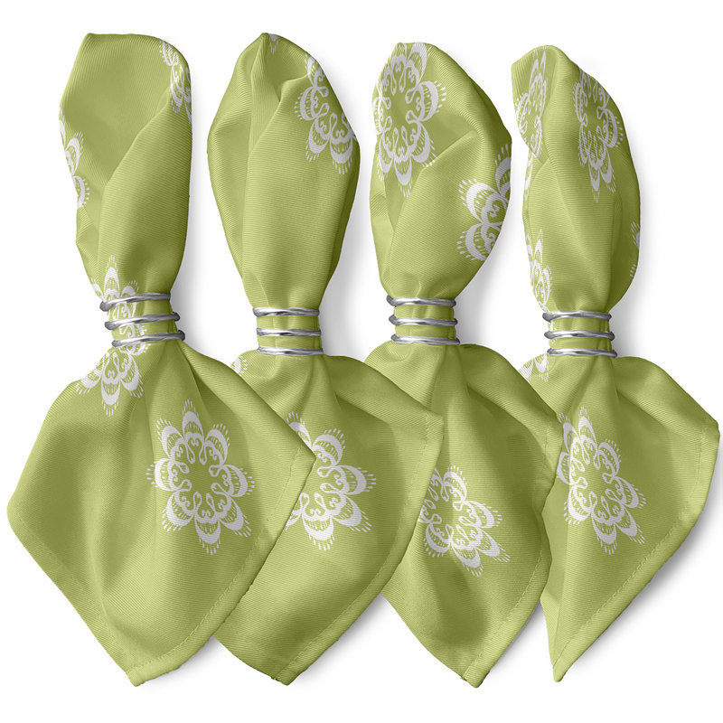 Cherylene Ikat Mandala Napkins, Green