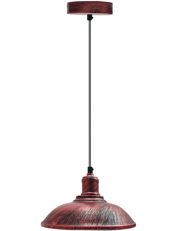 1 - Light Rustic Red Bowl Pendant, Yes