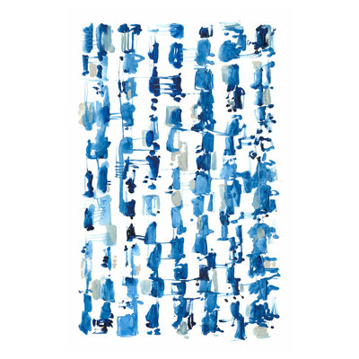 "Blue Patterns II" par Elena Carlie - Peinture encadrée, art mural