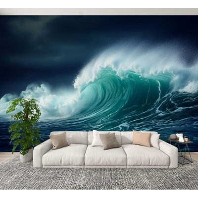 Papier peint adhésif à peler et coller Coastal Ocean Wave Crashing