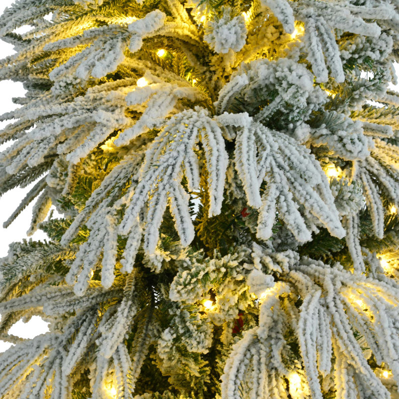 Arbre de Noël pré-éclairé enneigé, 6'