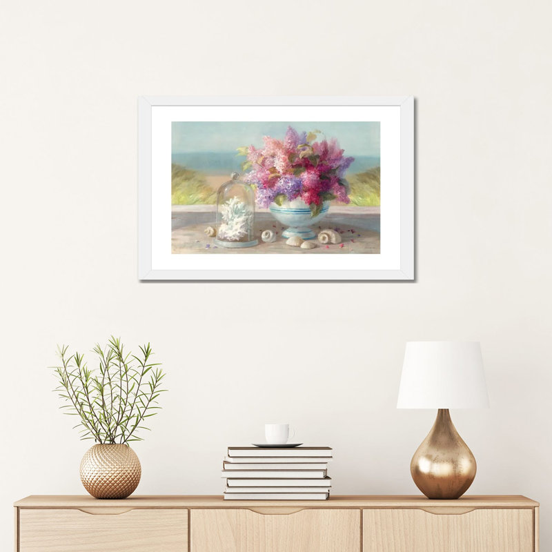 «Seaside Spring Crop» par Danhui Nai - reproduction d'art, H 16 po x l 24 po x P 1 po, Papier encadré blanc, Blanc