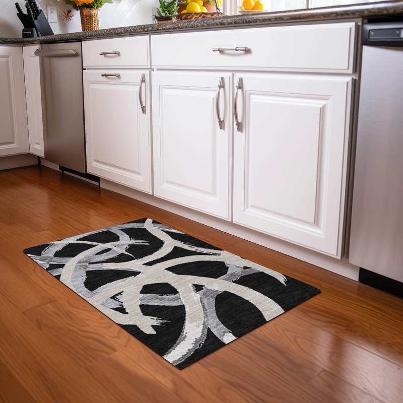  Machine Washable Indoor/Outdoor Chayden ACN1022 Beige Rug, Rectangle 1'8" x 2'6"