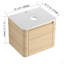 Meuble-lavabo mural 24 po et 1 porte à fermeture en douceur, emballage KD, contreplaqué (meuble-lavabo seulement, évier exclu)-125514682-125514685