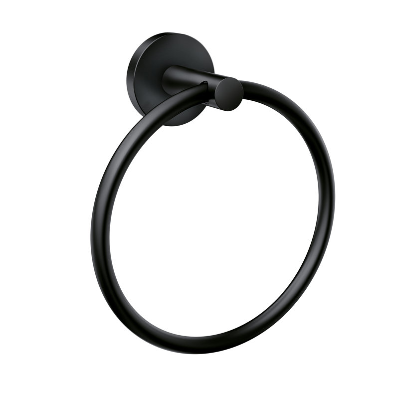 Moen Arlys Wall-Mounted Towel Ring, Matte Black