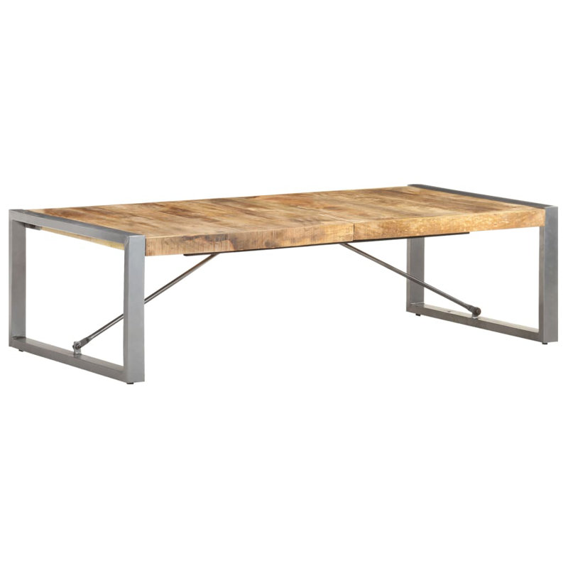 Danville Coffee Table Solid Wood, Light Brown, 40cm H x 140cm W x 70cm D, Grey