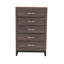 Bedroom Furniture Rustic Grey Oak Simple 1pc Tall Chest 5-Drawers Storage Solidwood Chest