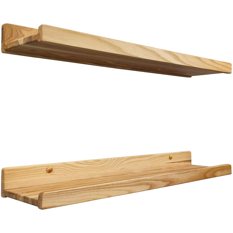 Dabo 2 Piece Floating Shelf, Natural, 13.60cm H x 60.90cm W x 5.60cm D