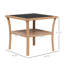 2 tables basses d'extérieur avec couvercle carré en verre trempé et compartiment de rangement