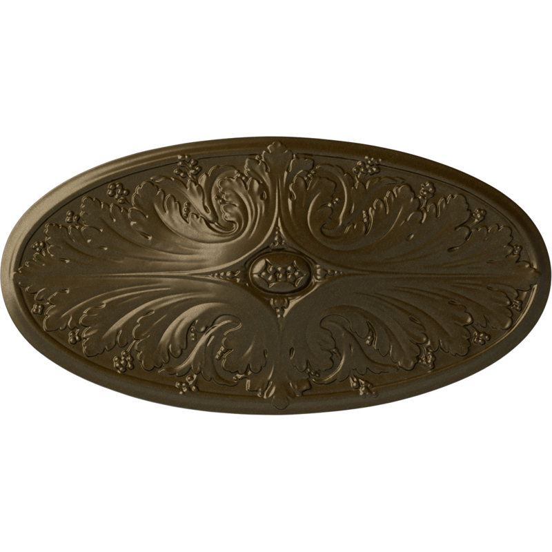 Endurathane Madrid Ceiling Medallion, 24 3/4"W x 12 1/2"H x 1 3/4"P, Hand-Painted Brass Finish, Brass